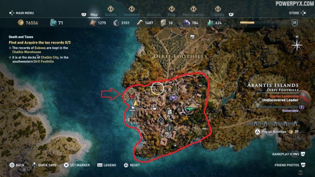 Assassin's Creed Odyssey Lokris Fort Guide: Chalkis City Map 
