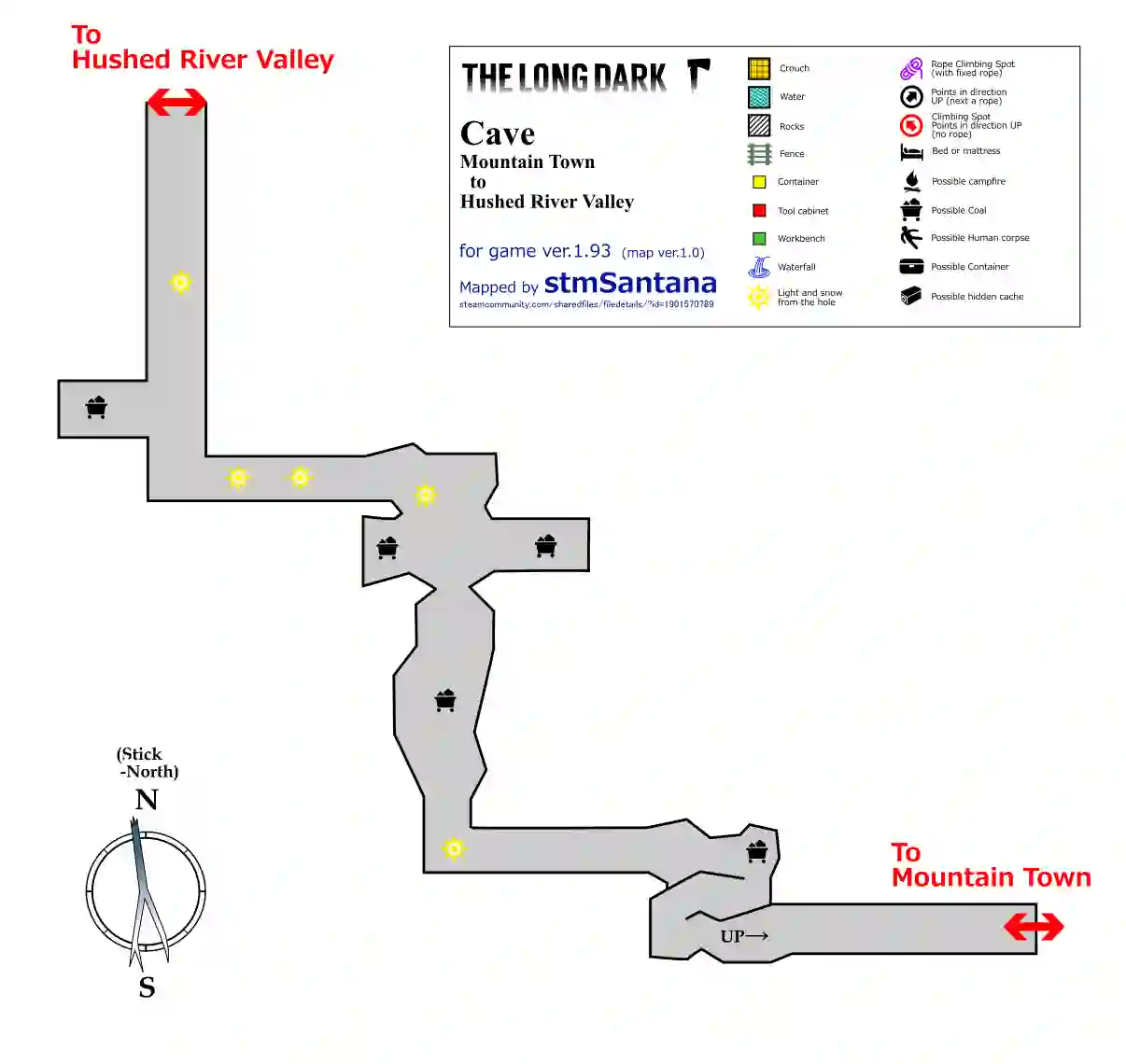 The Long Dark cave from Mountain Town to Hushed River Valley. Includes all information about this region of the map.