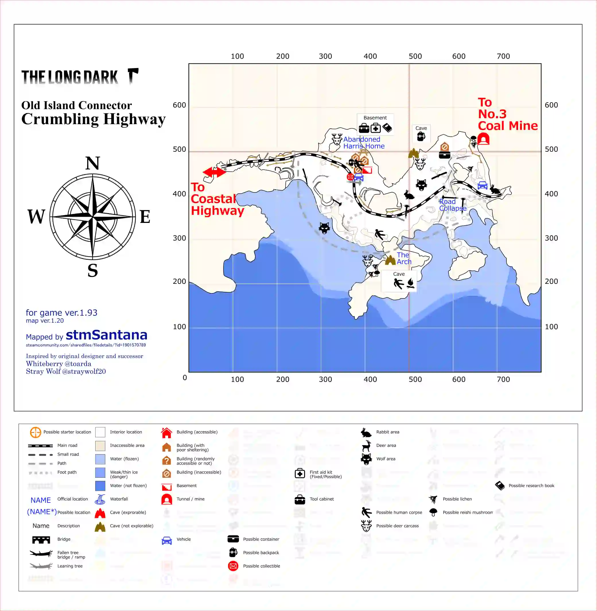 The Long Dark Crumbling Highway: Old Island Connector. Includes enough information to get through this area