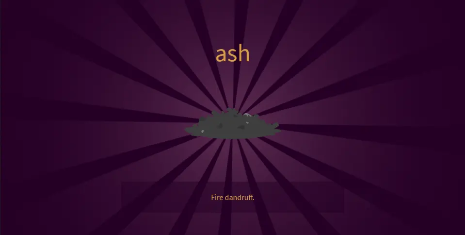 Ash in Little Alchemy 2, with an ash icon in the middle of the image.