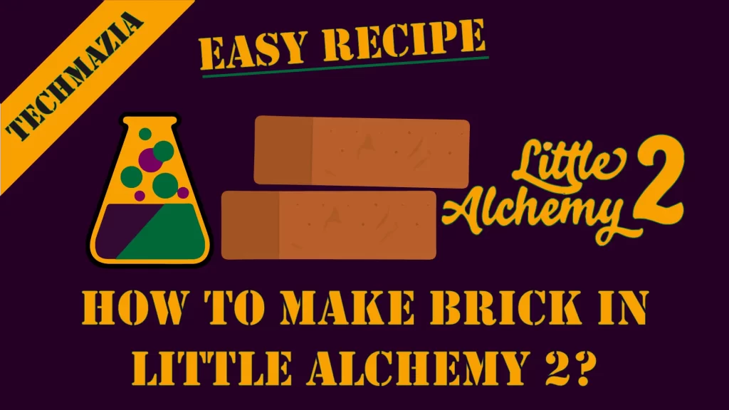 How to make Brick in Little Alchemy 2? with the brick icon in the middle of the image.
