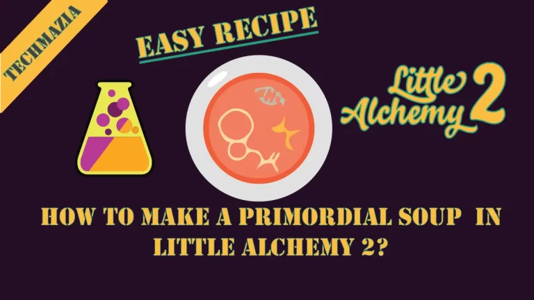 How to make Primordial Soup in Little Alchemy 2? with Primordial Soup icon in the middle of the image.