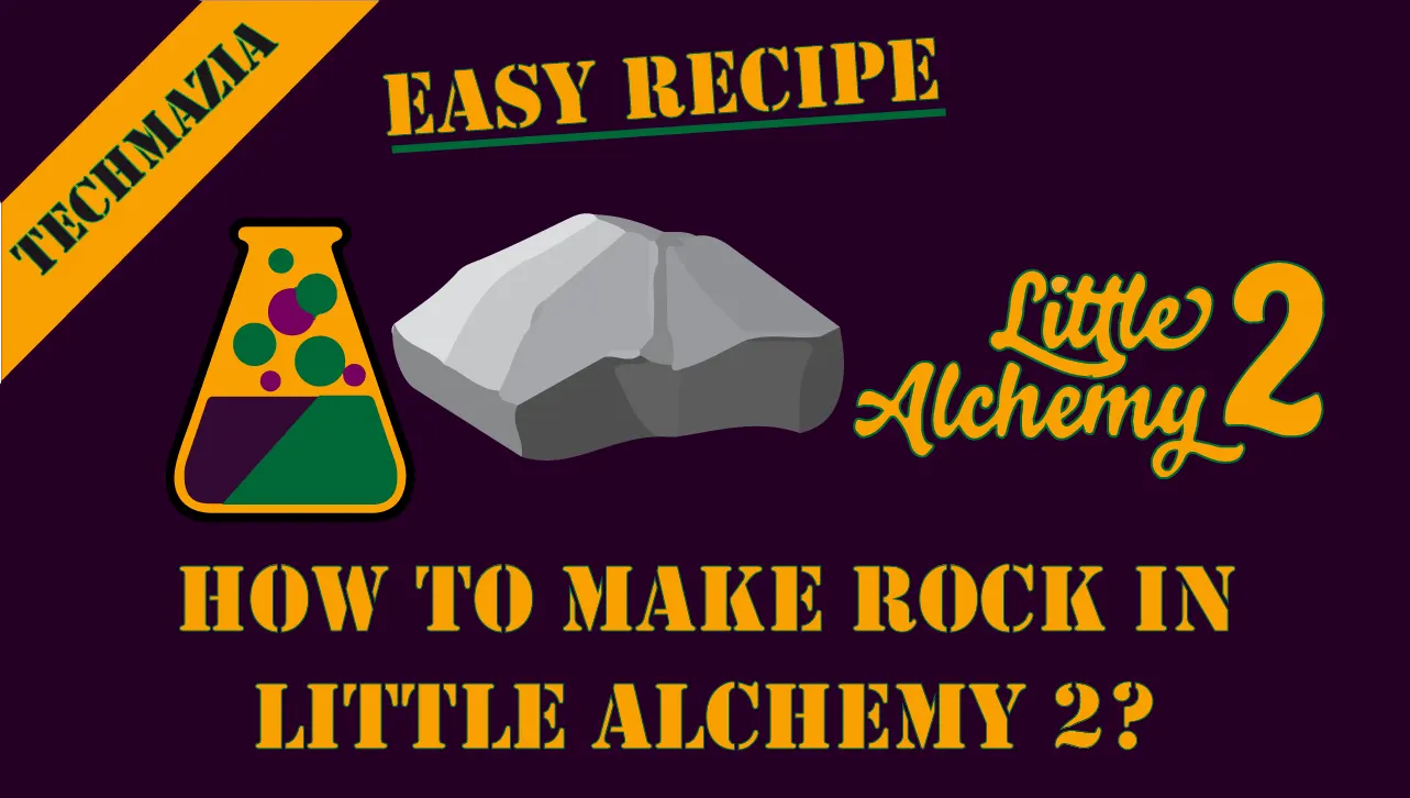 How to make Rock in Little Alchemy 2? with the rock icon in the middle of the image.