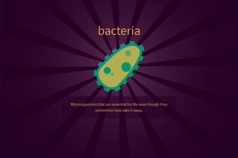 Bacteria in Little Alchemy 2, with the bacteria icon in the middle of the image.