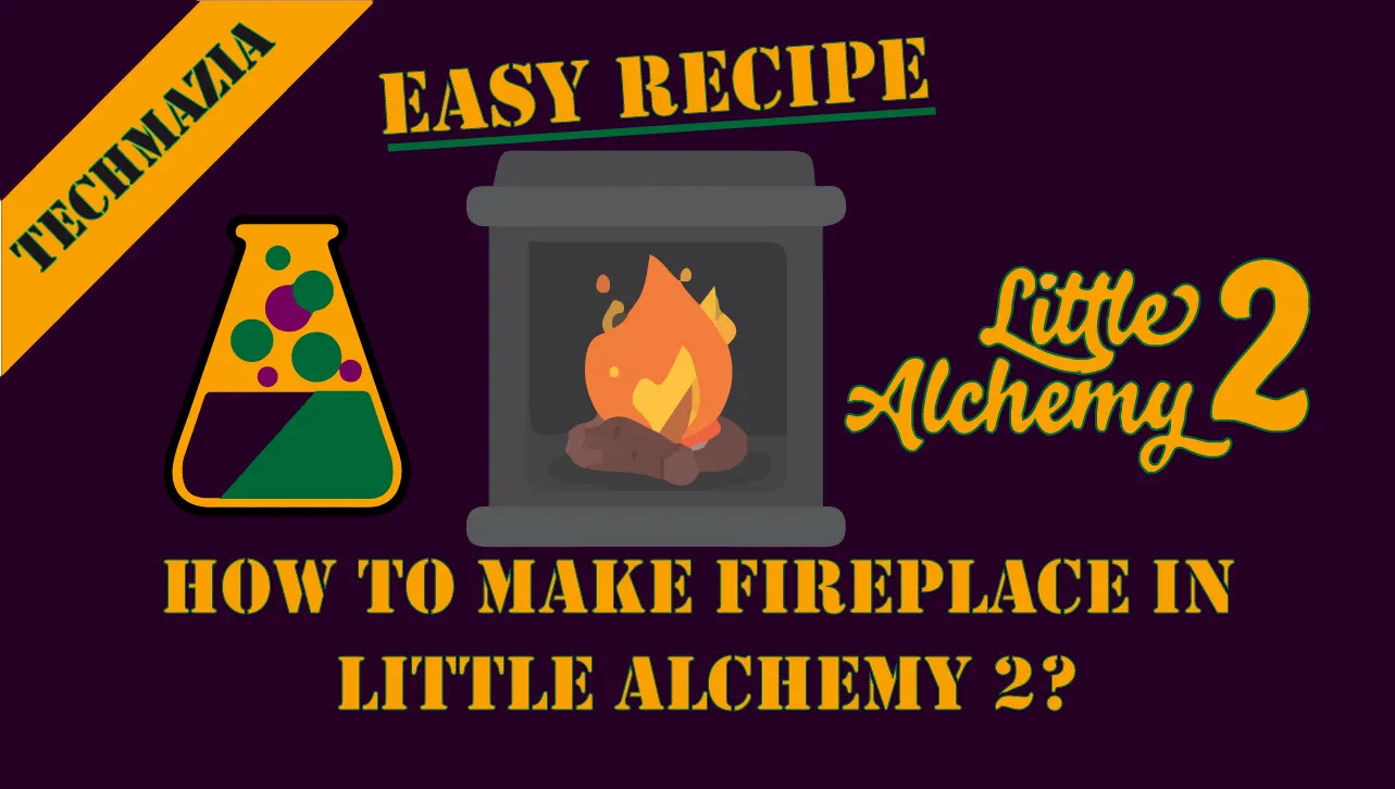 How to make Fireplace in Little Alchemy 2? with the fireplace icon in the middle of the image.