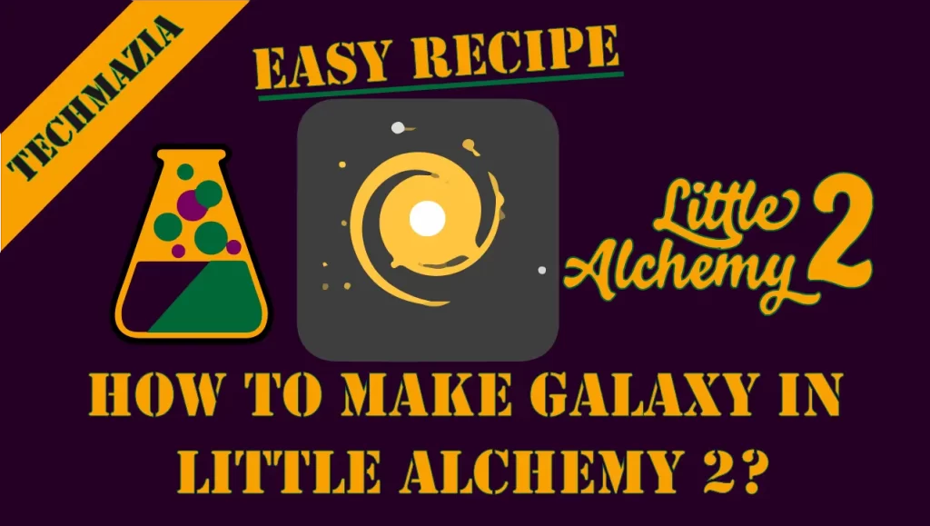 How to make Galaxy in Little Alchemy 2? with the galaxy icon in the middle of the image.