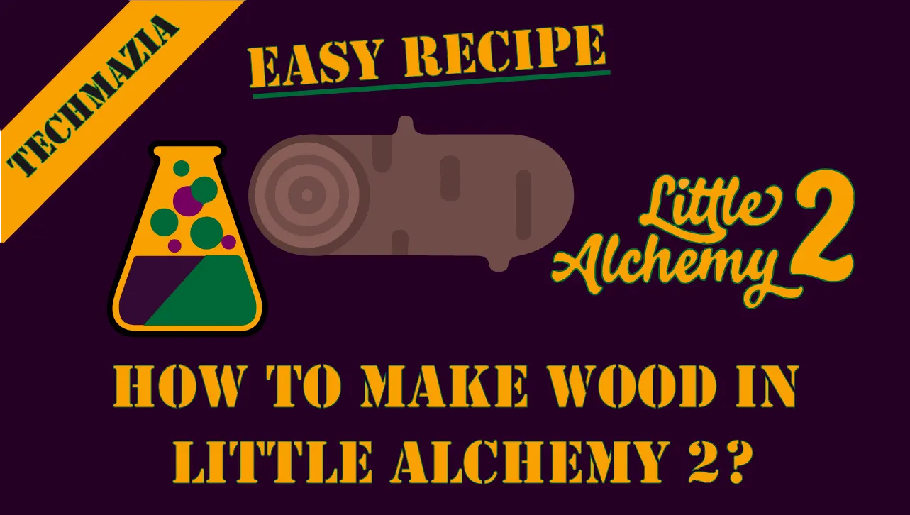 How to make Wood in Little Alchemy 2? with the wood icon in the middle of the image.