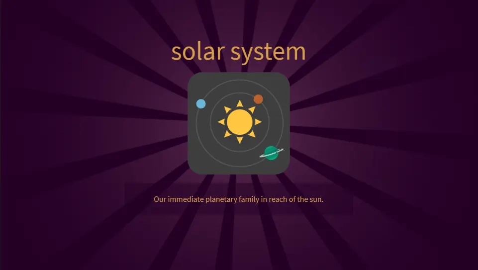 Solar System in Little Alchemy 2, with the solar system icon in the middle of the image.