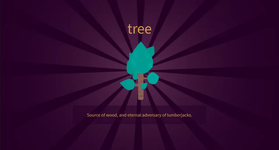 Tree in Little Alchemy 2, with the tree icon in the middle of the image.
